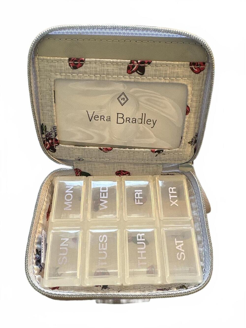 Vera Bradley Quilted Pill Box Case- perfect for travel